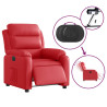 Sillón reclinable eléctrico de cuero sintético rojo 5