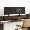 Soporte de monitor con cajones madera marrón roble 100x27x15 cm 1