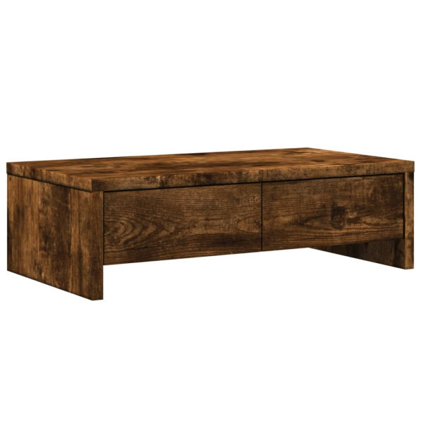 Soporte de monitor cajones madera roble ahumado 50x27x15 cm M 2