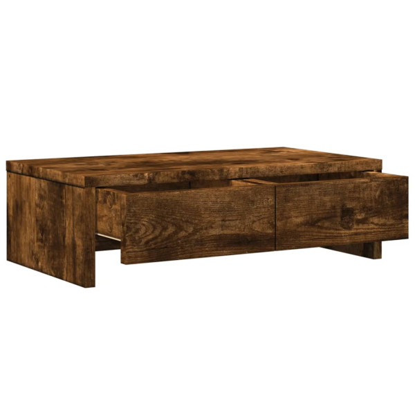 Soporte de monitor cajones madera roble ahumado 50x27x15 cm M 5