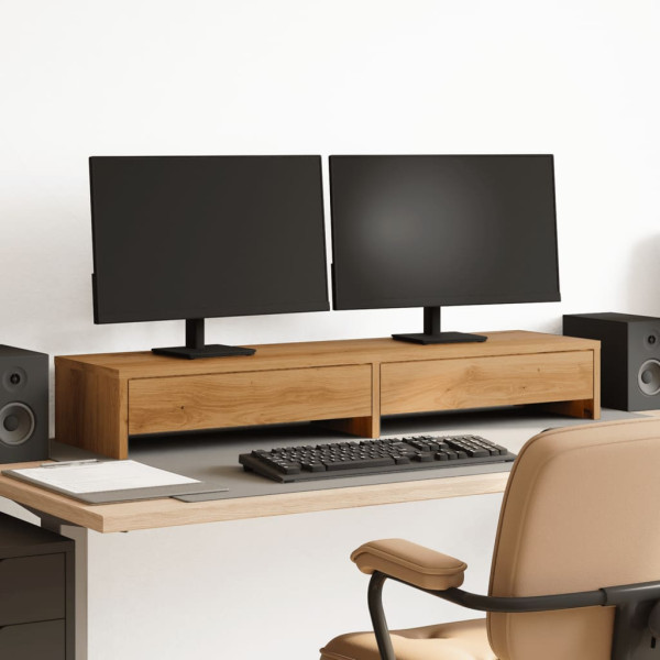 Soporte de monitor con cajones madera artisian 100x27x15 cm D