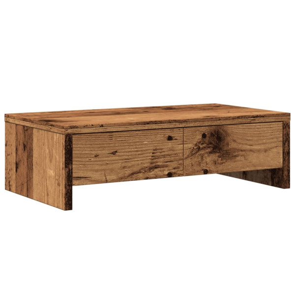 Soporte de monitor con cajones madera envejecida 50x27x15 cm M 2