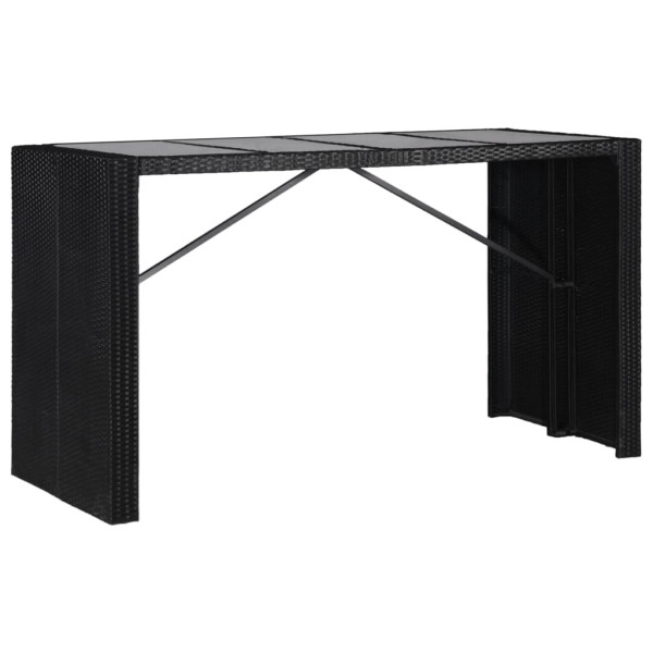 Juego de comedor de jardín 9 piezas ratán sintético negro M 3