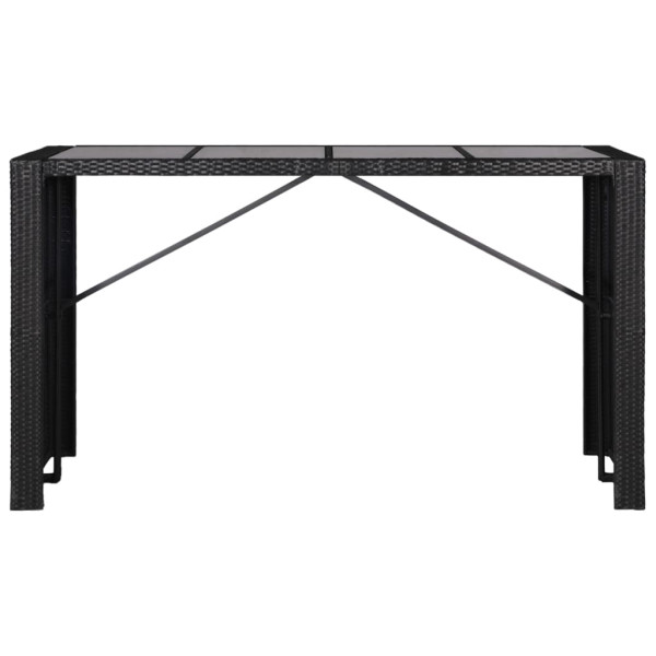 Conjunto de jantar para exterior 9 pcs vime PE preto M 4