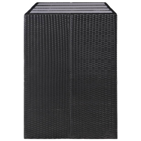 Juego de comedor de jardín 9 piezas ratán sintético negro M 5