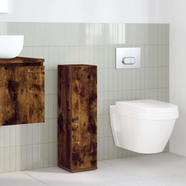 Mueble de baño con portarrollos roble ahumado 20.5x22x72 cm M 3