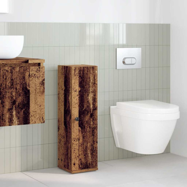 Mueble de baño con portarrollos madera envejecida 20.5x22x72 cm M 3