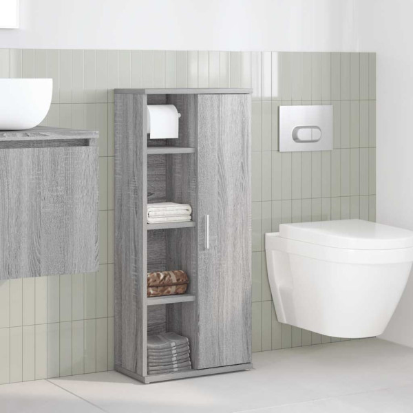 Mueble de baño con portarrollos gris Sonoma 39x22x90 cm M 3