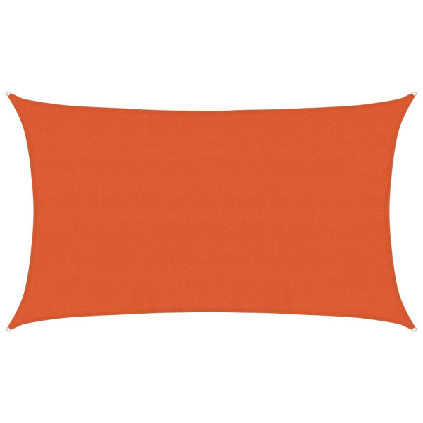 Toldo de vela rectangular HDPE naranja 160 g/m² 5x8 m M 2