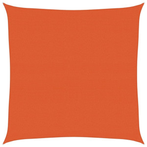 Toldo de vela cuadrado HDPE naranja 160 g/m² 7x7 m H