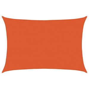 Toldo de vela rectangular HDPE naranja 160 g/m² 5x6 m H