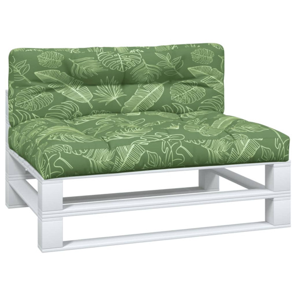 Cojines para palets 2 unidades tela estampado de hojas M 3