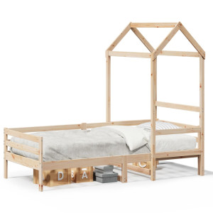Sofá cama con techo de madera maciza de pino 80x200 cm H
