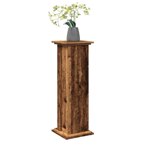 Pedestal expositor con almacenaje madera envejecida 31x30x90 cm M 3