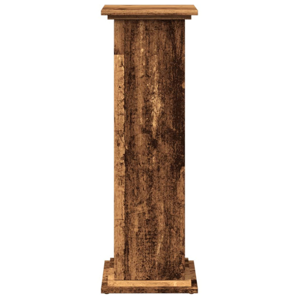 Pedestal expositor con almacenaje madera envejecida 31x30x90 cm M 5