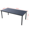 Juego de comedor de jardín 9 piezas de acero negro 5