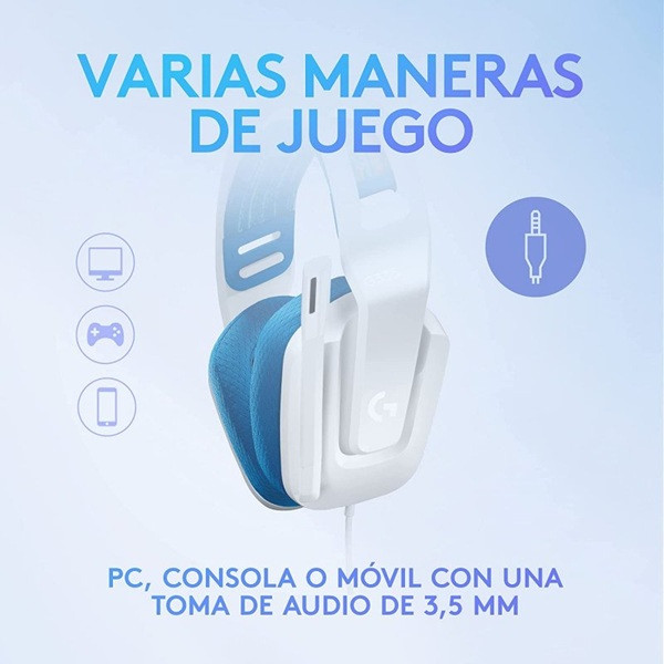 Auriculares Gaming con micrófono Logitech G335 blanco M 3