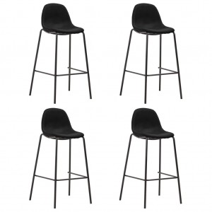 Conjunto de mesa alta e banquetas 5 peças tecido preto H