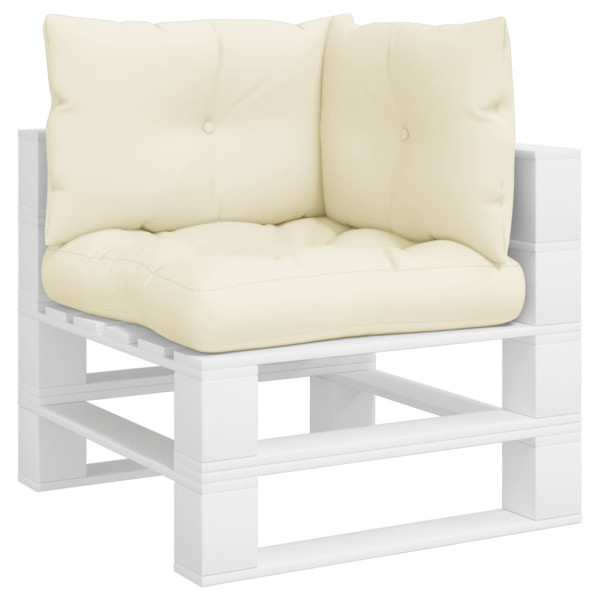 Almofadões de paletes 3 pcs tecido creme M 3