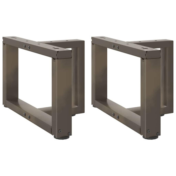 Patas de mesa centro forma T 2uds acero natural 50x25x(30-31)cm D