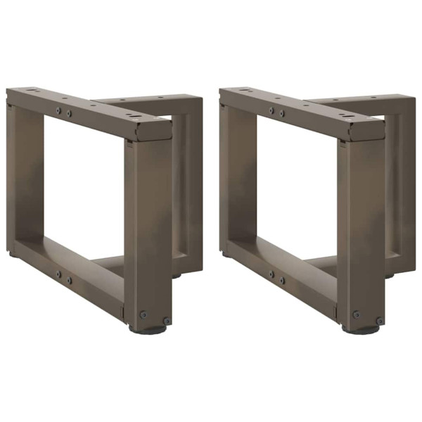 Patas de mesa centro forma T 2uds acero natural 40x25x(30-31)cm D