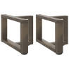 Patas de mesa centro forma T 2uds acero natural 40x25x(30-31)cm 1