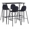 5 pcs conjunto de bar tecido preto 1