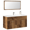 Mueble de baño con espejo de madera antigua madera ingeniería 1