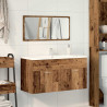 Mueble de baño con espejo de madera antigua madera ingeniería 3