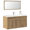 Mueble de baño con espejo de madera ingeniería roble artesanal 1