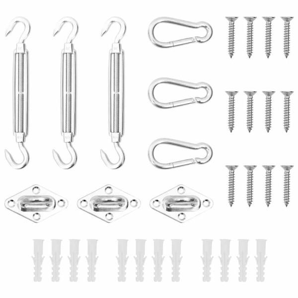 9 pcs conjunto acessórios p/ para-sol vela aço inoxidável D