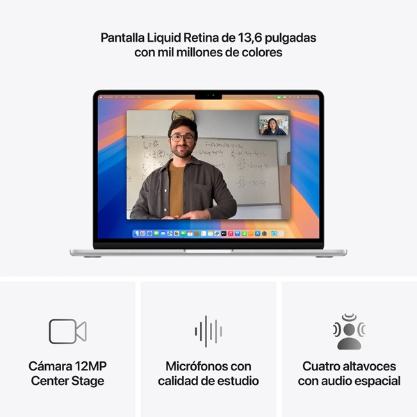 APPLE MACBOOK AIR 13.6" 2025 M4 16GB RAM 256GB plata M 7
