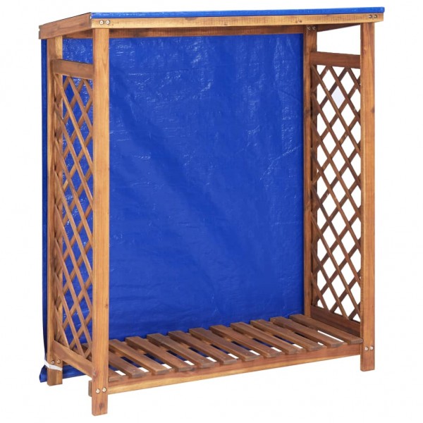 Caseta para leña madera maciza de acacia 105x38x115 cm D