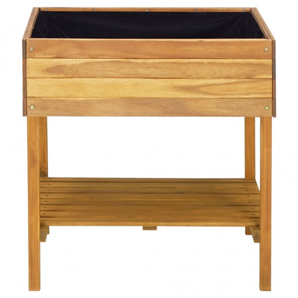 Jardinera elevada de madera maciza de acacia 78.5x58.5x78.5 cm M 3
