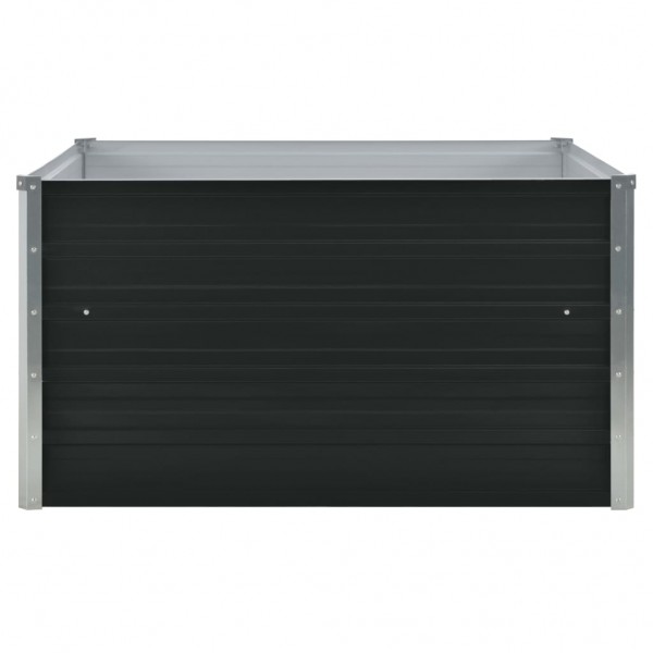 Canteiro jardim elevado 100x100x45 cm aço galvanizado antracite M 4