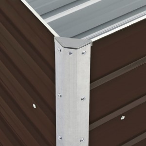 Canteiro elevado de jardim aço galvanizado 240x40x77cm castanho H