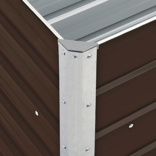 Canteiro elevado de jardim aço galvanizado 240x40x77cm castanho M 2