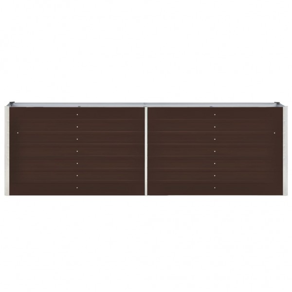 Canteiro elevado de jardim aço galvanizado 240x40x77cm castanho M 3