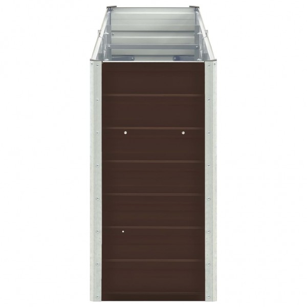 Canteiro elevado de jardim aço galvanizado 240x40x77cm castanho M 4