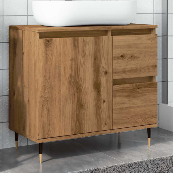 Armario de baño madera de ingeniería roble artisan 65x33x60 cm D
