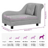 Sofá para perros con almohada gris felpa 83x44x44 cm 6
