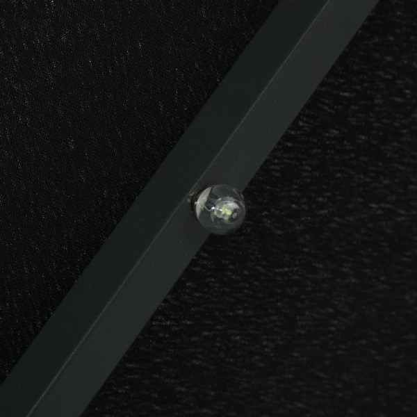 Guarda-sol cantilever c/ luzes LED e poste de aço 300 cm preto M 2