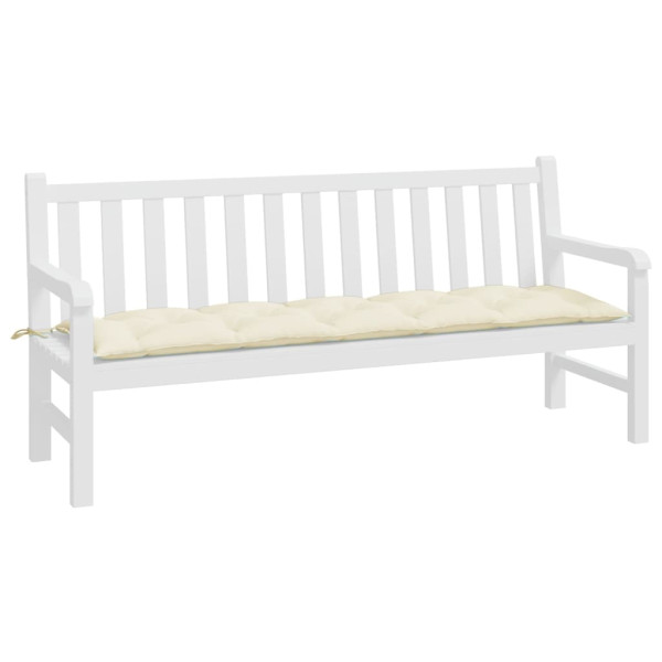 Almofadão p/ banco de jardim 180x50x7cm tecido oxford creme M 3