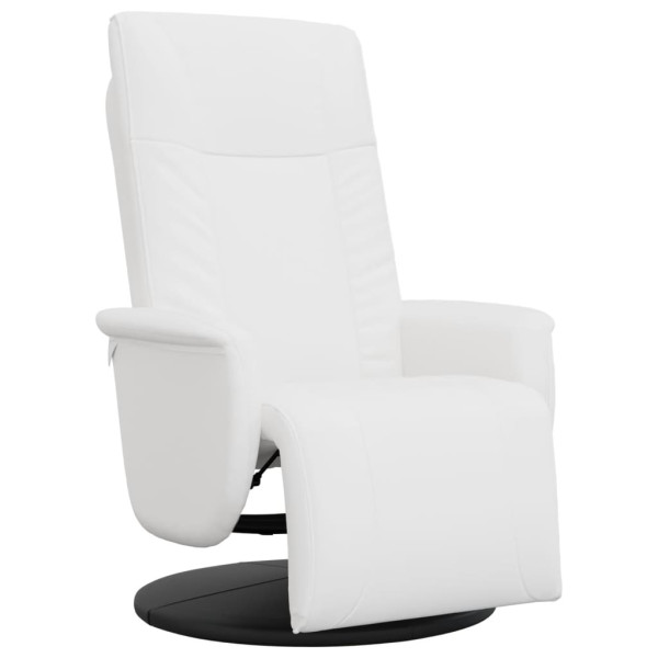 Sillón reclinable con reposapiés cuero sintético blanco M 2