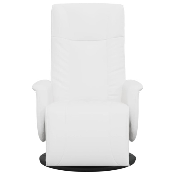 Sillón reclinable con reposapiés cuero sintético blanco M 3