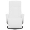 Sillón reclinable con reposapiés cuero sintético blanco 3