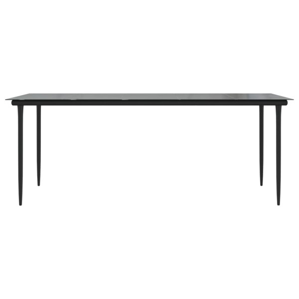 Mesa comedor jardín acero y vidrio templado negro 200x100x74 cm M 3