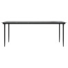 Mesa comedor jardín acero y vidrio templado negro 200x100x74 cm 3