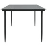 Mesa comedor jardín acero y vidrio templado negro 200x100x74 cm 4