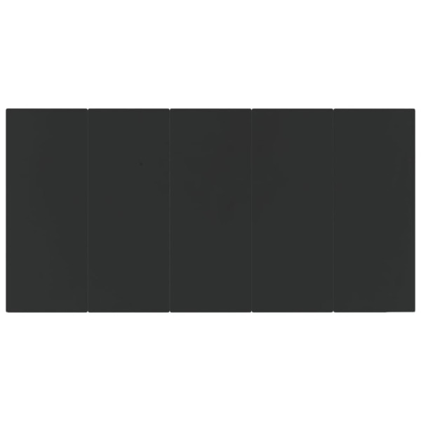 Mesa de jantar de jardim em aço e vidro temperado preto, 200x100x74 cm M 5